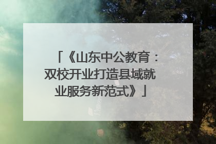 《山东中公教育：双校开业打造县域就业服务新范式》