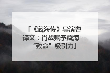 《藏海传》导演曹译文：肖战赋予藏海“致命”吸引力