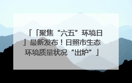 「聚焦“六五”环境日」最新发布！日照市生态环境质量状况“出炉”
