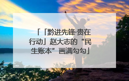 「黔进先锋·贵在行动」赵大志的“民生账本”画满勾勾