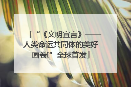 “《文明宣言》——人类命运共同体的美好画卷I”全球首发