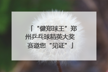 “健郑球王”郑州乒乓球精英大奖赛邀您“见证”