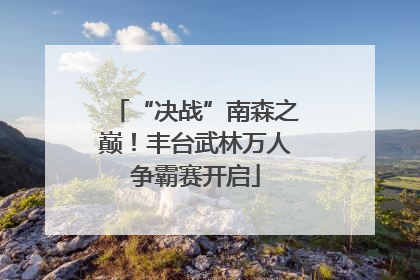 “决战”南森之巅！丰台武林万人争霸赛开启