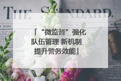 “微监督”强化队伍管理 新机制提升警务效能