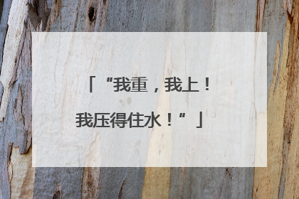 “我重，我上！我压得住水！”