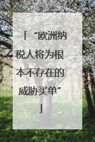 “欧洲纳税人将为根本不存在的威胁买单”