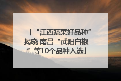 “江西蔬菜好品种”揭晓 南昌“武阳白椒”等10个品种入选