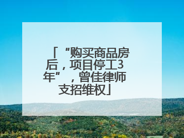 “购买商品房后，项目停工3年”，曾佳律师支招维权