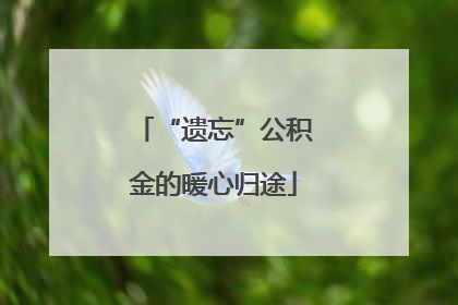 “遗忘”公积金的暖心归途