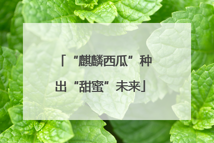 “麒麟西瓜”种出“甜蜜”未来