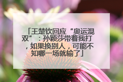 王楚钦回应“奥运混双”：孙颖莎带着我打，如果换别人，可能不知哪一场就输了