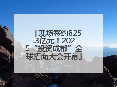 现场签约825.3亿元！2025“投资成都”全球招商大会开幕