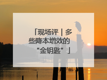 现场评｜多些降本增效的“金钥匙”