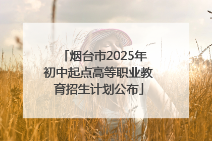烟台市2025年初中起点高等职业教育招生计划公布