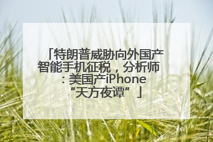 特朗普威胁向外国产智能手机征税，分析师：美国产iPhone“天方夜谭”