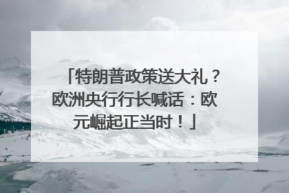 特朗普政策送大礼？欧洲央行行长喊话：欧元崛起正当时！