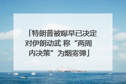 特朗普被曝早已决定对伊朗动武 称“两周内决策”为烟雾弹