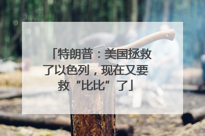 特朗普：美国拯救了以色列，现在又要救“比比”了