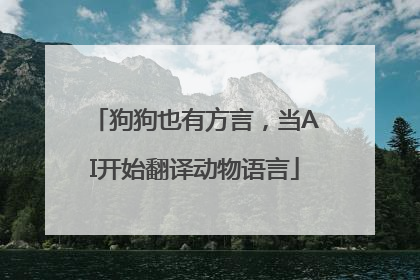 狗狗也有方言，当AI开始翻译动物语言