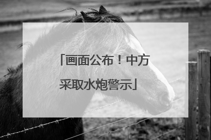 画面公布！中方采取水炮警示