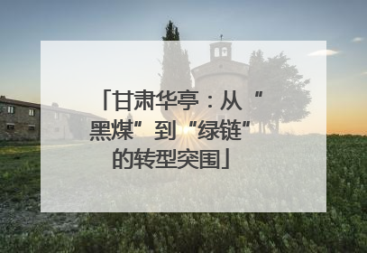 甘肃华亭：从“黑煤”到“绿链”的转型突围