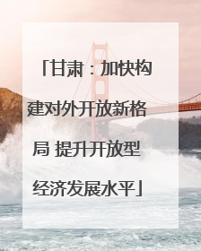 甘肃：加快构建对外开放新格局 提升开放型经济发展水平