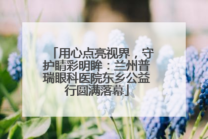 用心点亮视界，守护睛彩明眸：兰州普瑞眼科医院东乡公益行圆满落幕