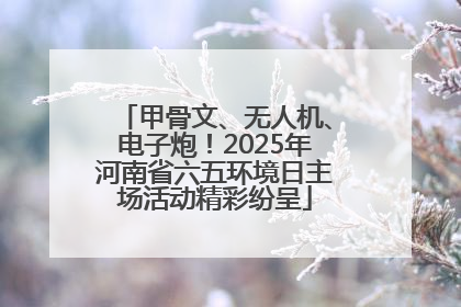 甲骨文、无人机、电子炮！2025年河南省六五环境日主场活动精彩纷呈