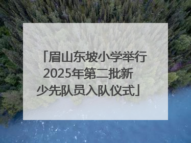 眉山东坡小学举行2025年第二批新少先队员入队仪式