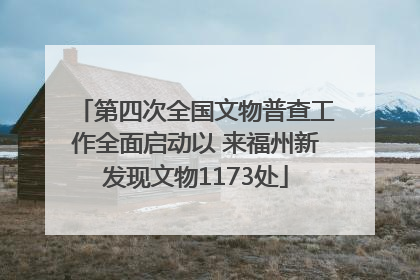 第四次全国文物普查工作全面启动以 来福州新发现文物1173处