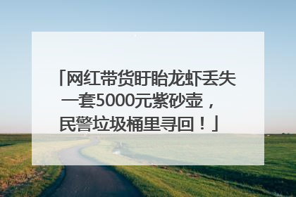 网红带货盱眙龙虾丢失一套5000元紫砂壶，民警垃圾桶里寻回！