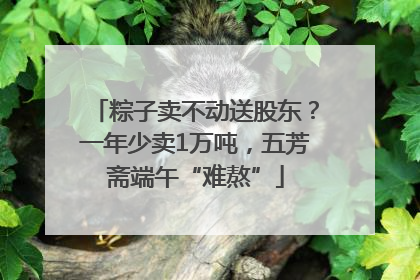 粽子卖不动送股东？一年少卖1万吨，五芳斋端午“难熬”