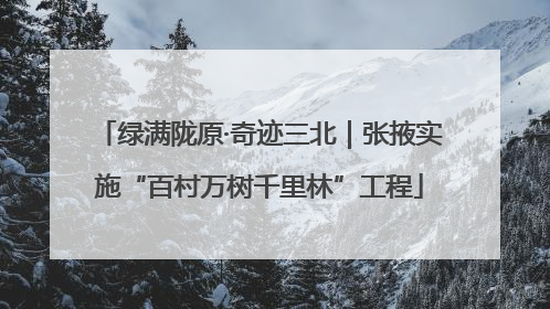 绿满陇原·奇迹三北｜张掖实施“百村万树千里林”工程