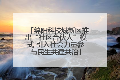 绵阳科技城新区推出“社区合伙人”模式 引入社会力量参与民生共建共治