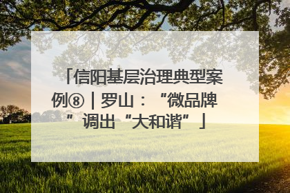信阳基层治理典型案例⑧｜罗山：“微品牌”调出“大和谐”