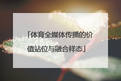 体育全媒体传播的价值站位与融合样态
