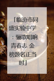 临汾市同盛实验中学：骊歌唱响青春志 金榜题名正当时
