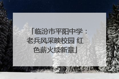 临汾市平阳中学：老兵风采映校园 红色薪火续新章