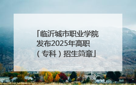 临沂城市职业学院发布2025年高职（专科）招生简章