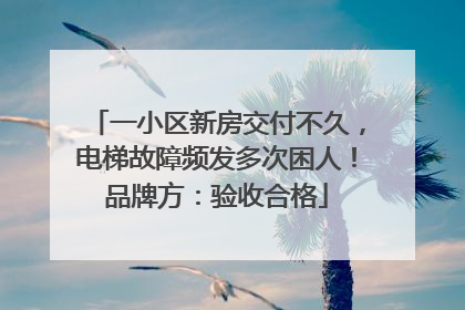 一小区新房交付不久，电梯故障频发多次困人！品牌方：验收合格