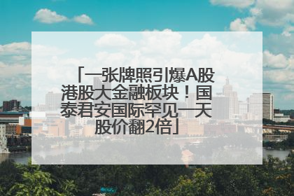 一张牌照引爆A股港股大金融板块！国泰君安国际罕见一天股价翻2倍