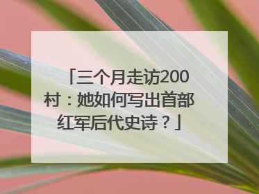 三个月走访200村：她如何写出首部红军后代史诗？