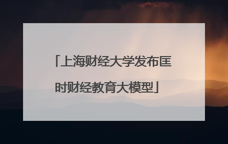 上海财经大学发布匡时财经教育大模型
