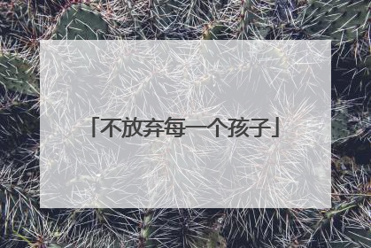 不放弃每一个孩子