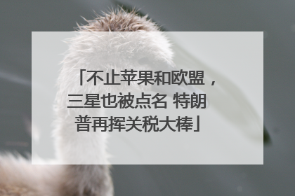 不止苹果和欧盟，三星也被点名 特朗普再挥关税大棒