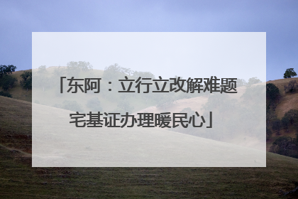 东阿：立行立改解难题 宅基证办理暖民心