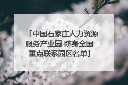 中国石家庄人力资源服务产业园 跻身全国重点联系园区名单