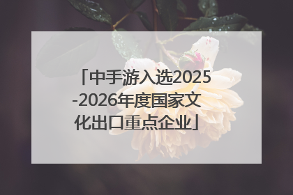 中手游入选2025-2026年度国家文化出口重点企业
