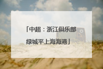 中超：浙江俱乐部绿城平上海海港