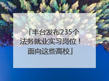 丰台发布235个法务就业实习岗位！面向这些高校